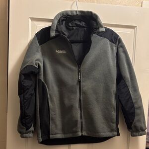 Men’s Columbia Reversible Two-Tone Fleece Jacket in Gray and Black